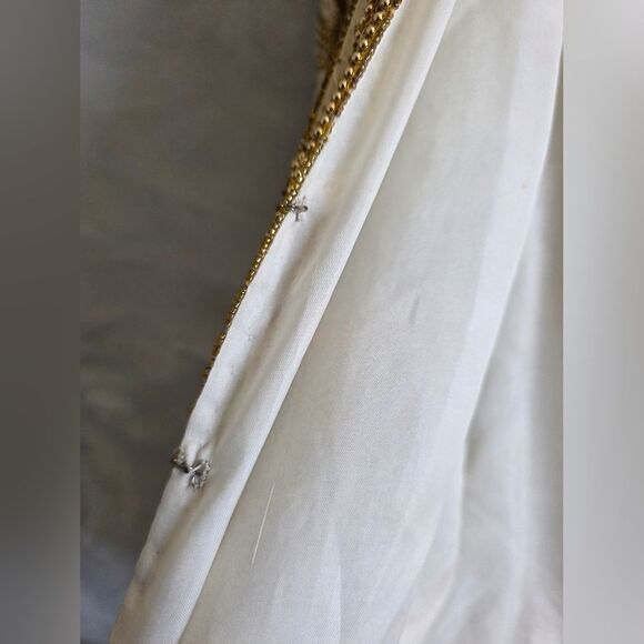 Flapper Style Gunit Cream & Gold Sequin Beaded Duster Kimono Jacket Vtg OS - Picture 8 of 15